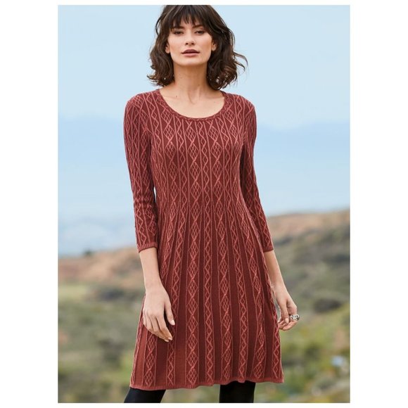 PERUVIAN CONNECTION Bedelia Pima Cotton Sweater Dress sz M Women's - Picture 12 of 12